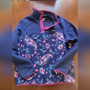 Lands' End Navy and Pink Women's Sweater